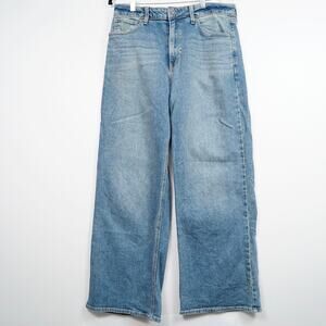 Pool House New York Wide Leg Jeans USA Made XL 34x30.5 Light Wash